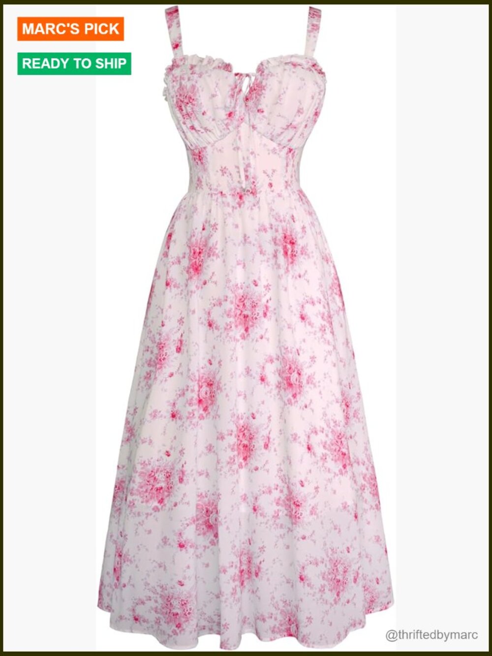Floral Corset Dress with Pockets Square Neckline Lace Up Back Straps Midi Length